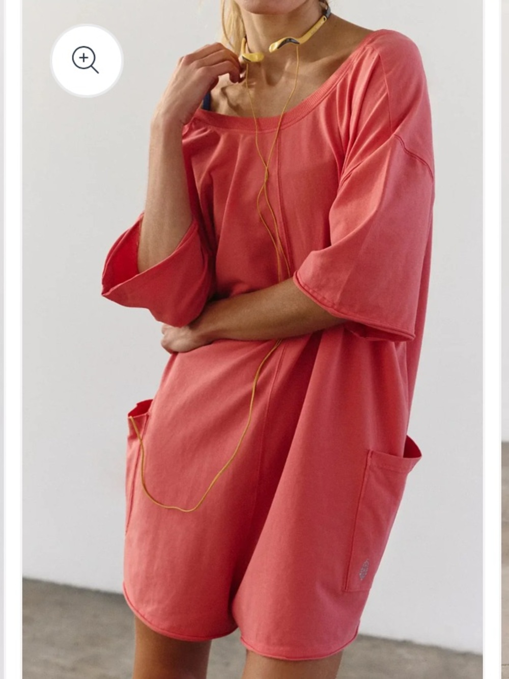 FP Movement by Free People Hot Shot Tee Romper HIBISCUS PINK